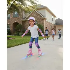 MYLHOGAR - Patines En Linea Ajustables Con Luces Led Y Kit De Protecciones Talla M