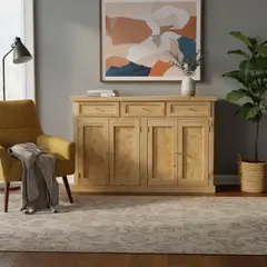 MGR MUEBLES - BUFFET RUSTICO CERRADO DE MADERA LACADO