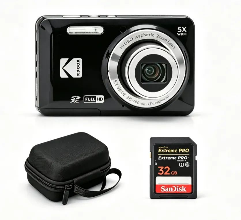 PIXPRO FZ55 Digital Camera Black+Camera bag+SanDisk 32GB · Negro