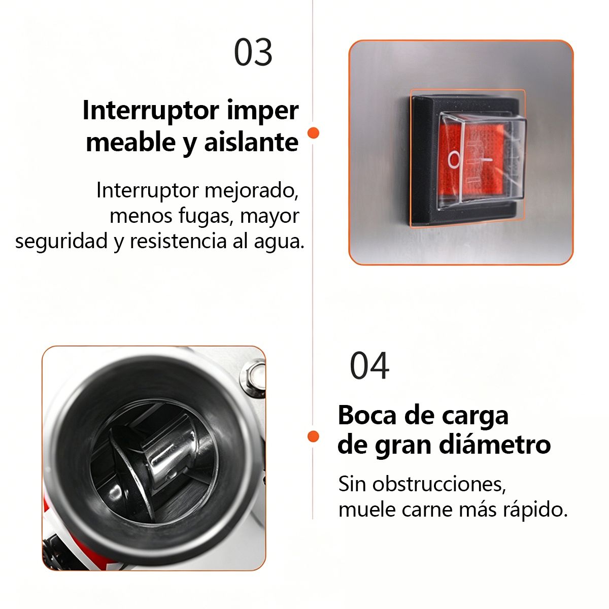 VIDA BUENAS - Picadora De Carne Eléctrica 150kgh Acero Inoxidable 1.2 Hp