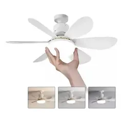 GENERICO - Lampara Ventilador De Techo Led Silencioso 20,5pulgadas E27