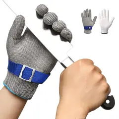 ANENG - Guante Anticorte Carnicero De Acero Inoxidable L,1pcs