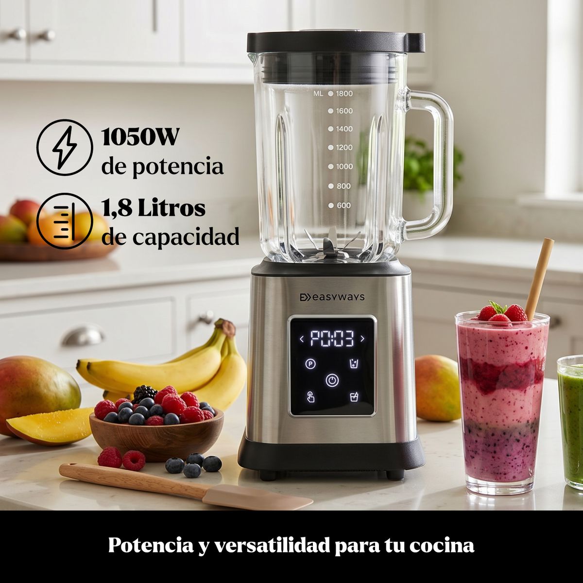 EASYWAYS - Licuadora PowerBlend 1,8 Litros EasyWays + Vaso to GO