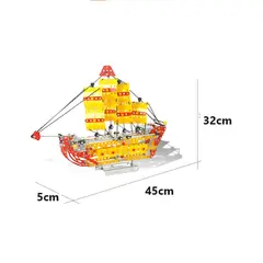 GENERICO - Kit de Armado Metálico de 455 Piezas: Barco Velero