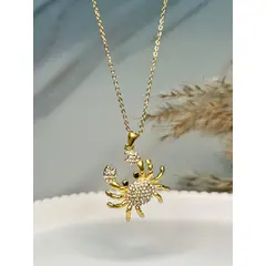 GENERICO - Collar Cancer Cangrejo Baño de Oro 18K Mujer