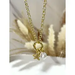 GENERICO - Collar Estrella Costera Baño de Oro 18K Mujer