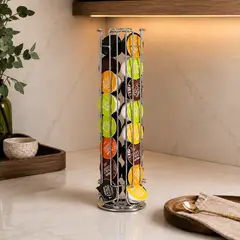 GENERICO - Porta Cápsulas Dolce Gusto Giratorio 32 Cápsulas Acero Inox