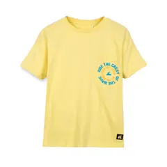PILLIN - Polera Niño Manga Corta Bolsillo Delantero Amarillo