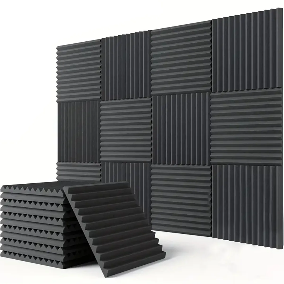 AMBM SHOP - Kit 12 Pcs Paneles Acústicos Espuma Acústica material Acústico 30 x 30 x 2,5 cm