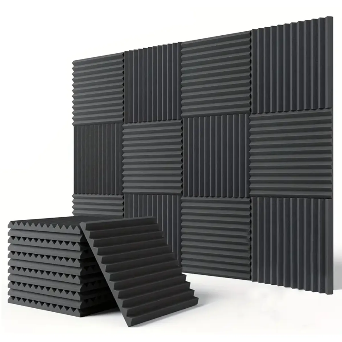 AMBM SHOP - Kit 12 Pcs Paneles Acústicos Espuma Acústica material Acústico 30 x 30 x 2,5 cm