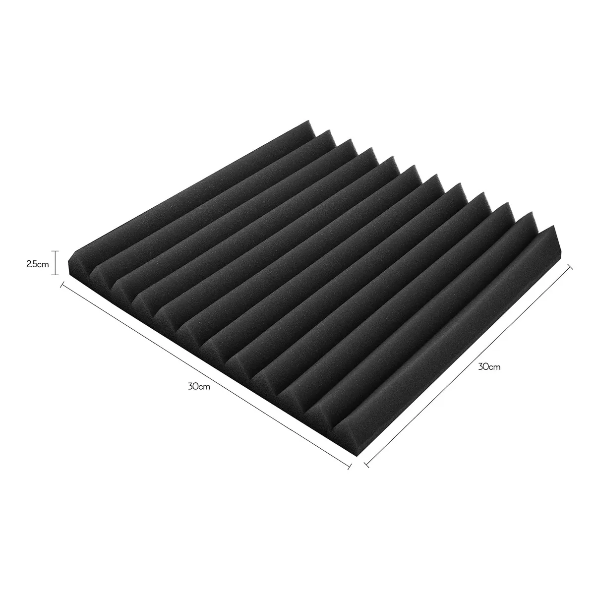AMBM SHOP - Kit 12 Pcs Paneles Acústicos Espuma Acústica material Acústico 30 x 30 x 2,5 cm