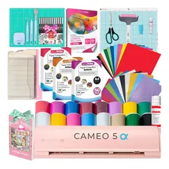 AMERICAN CRAFTS - Kit Silhouette Cameo 5 Alpha Rosa Papeles Fotograficos Jl42