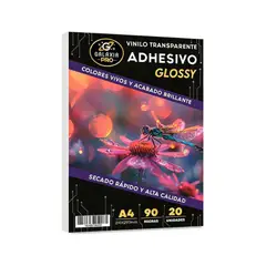 GALAXIA PRO - Vinilo Adhesivo Transparente Imprimible A4 90 Micras 20 Hojas