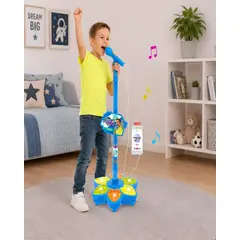 MYLHOGAR - Microfono Karaoke Para Niños Con Pedestal Luces Led Y Conector MP3