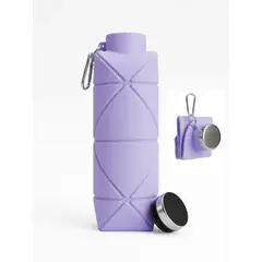 GENERICO - Botella de Agua Plegable de Silicona - Diseño Geométrico y Mosquetón