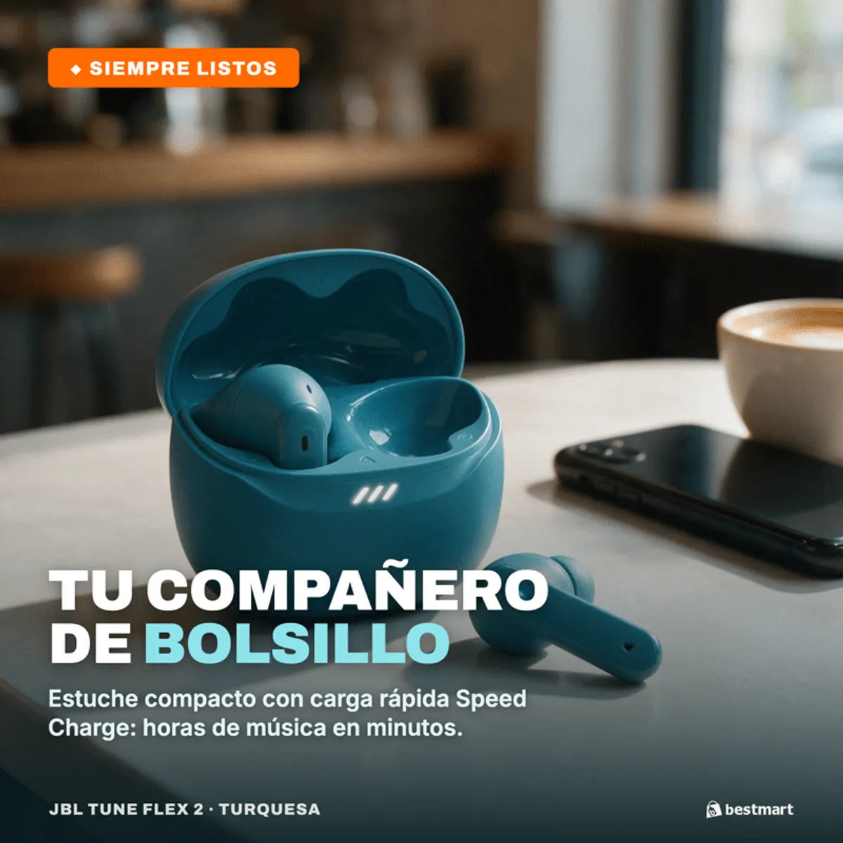 JBL - Audífonos Bluetooth JBL Tune Flex 2 ANC True Wireless Turquesa