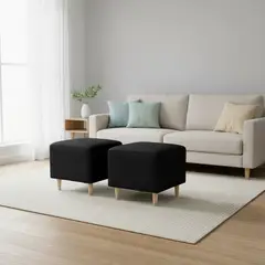 DISEÑOS VALESTRINI - POUF CUADRADOS EN LINO