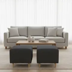 DISEÑOS VALESTRINI - POUF CUADRADOS EN LINO