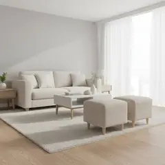 DISEÑOS VALESTRINI - POUF CUADRADOS EN LINO