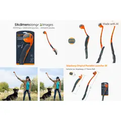 GIGWI - Lanzador de Pelotas Portátil Skipdawg de