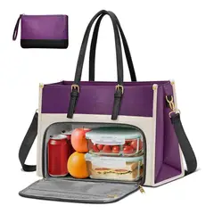GENERICO - Bolsa Tote Mujer Color Violeta Oscuro 2 Piezas Con Bolsa De Mano Grande Para Laptop BELUG