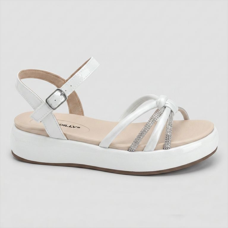 Sandalia Mujer Blanco/Strass Sol 66