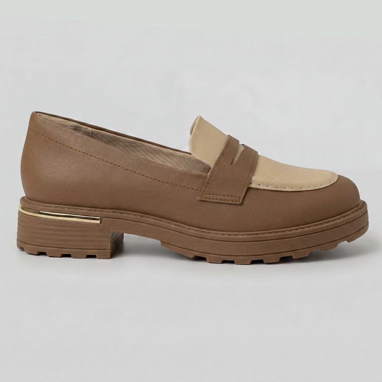 Mocasin Mujer Café/Beige Gisa 75