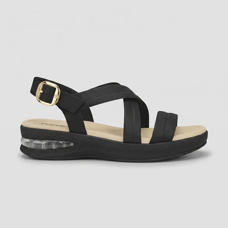 Sandalia Mujer Negro Soft Step