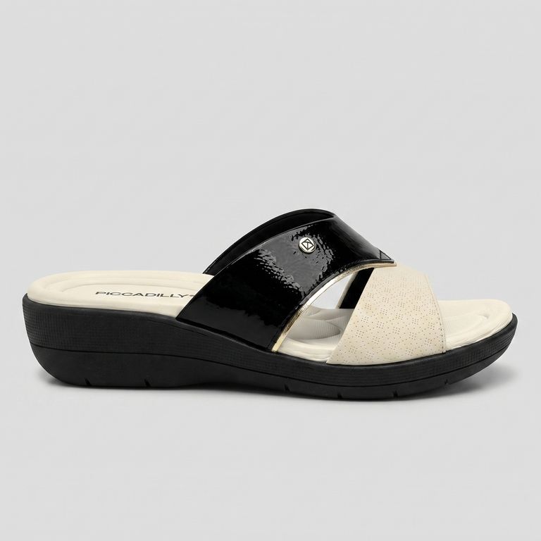 Sandalia Mujer Blanco/Negro Fascitis 54
