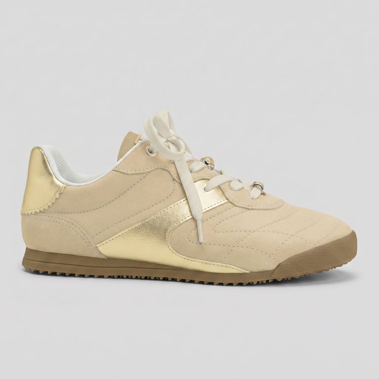 Zapatilla Mujer Vainilla/Dorado Kelly