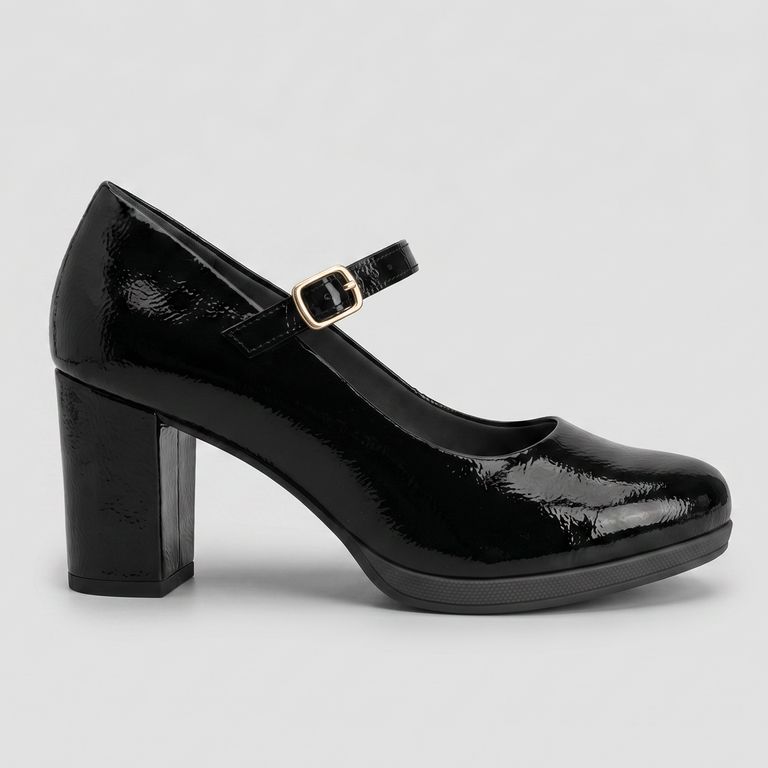 Zapato Mary Jane Mujer Negro/Charol Deise