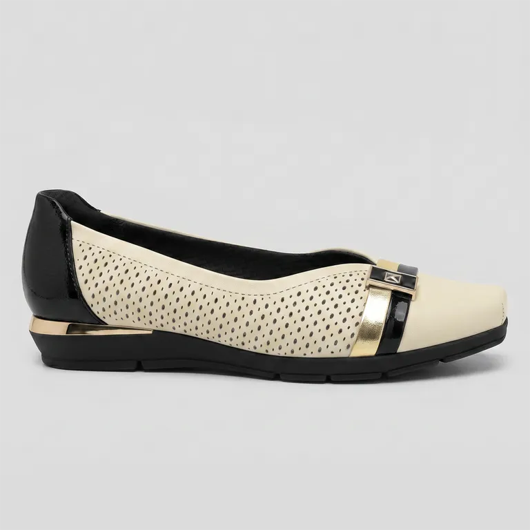 Zapato Mujer Crema/Negro Fernanda