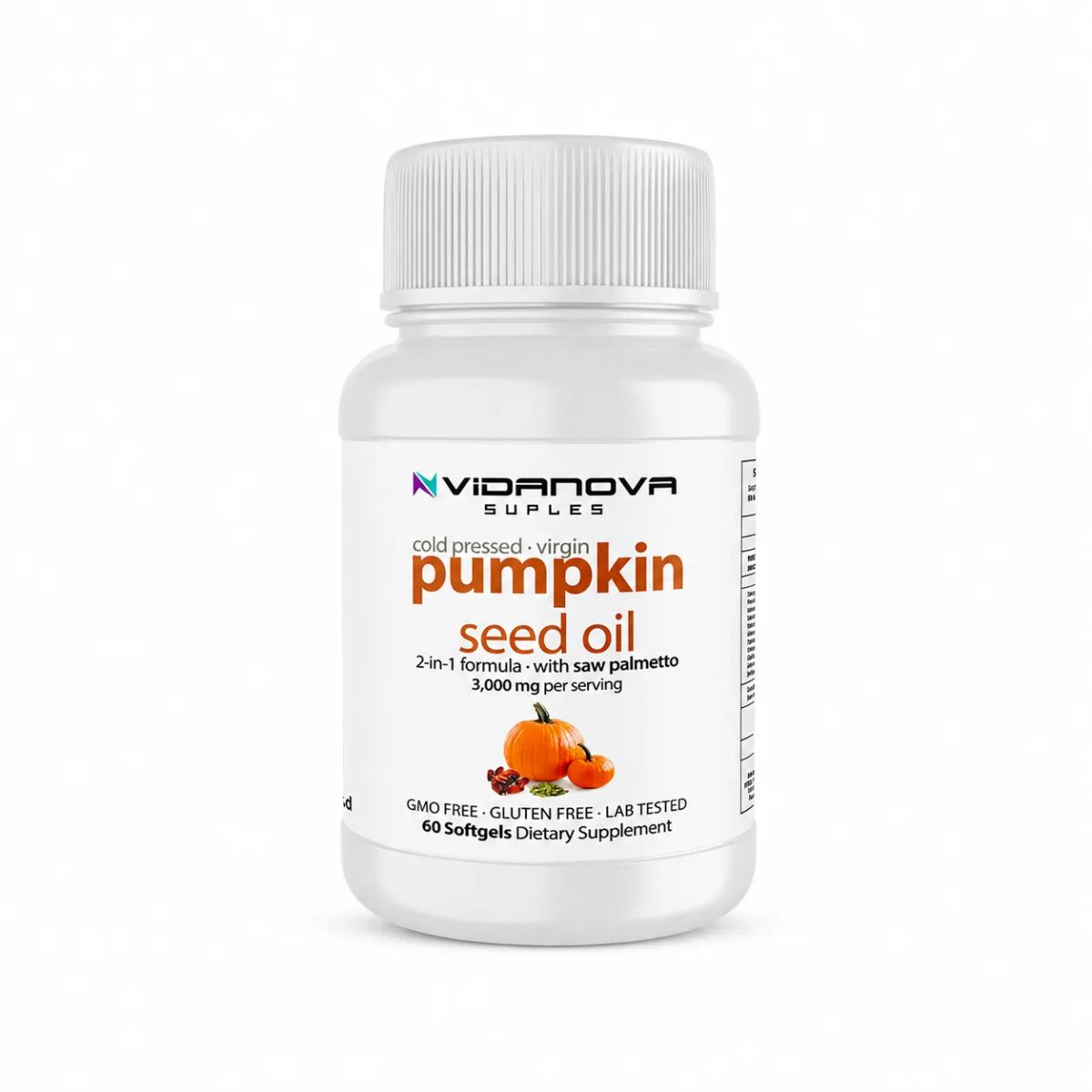 VIDANOVA - Aceite Semilla Calabaza 3000mg Saw Palmetto 60 Softgels