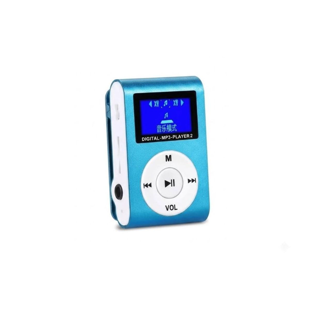 GENERICO - Reproductor MP3 Digital Clip Metálico Azul con Pantalla LCD