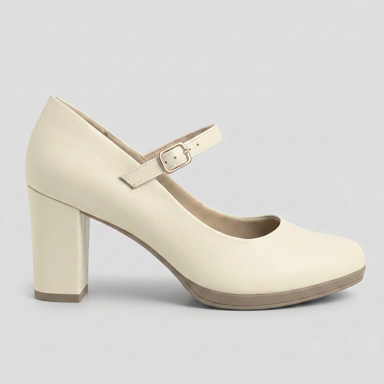 Zapato Mary Jane Mujer Crema Deise