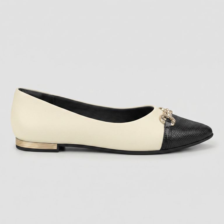 Zapato Mujer Crema/Negro Ana 02