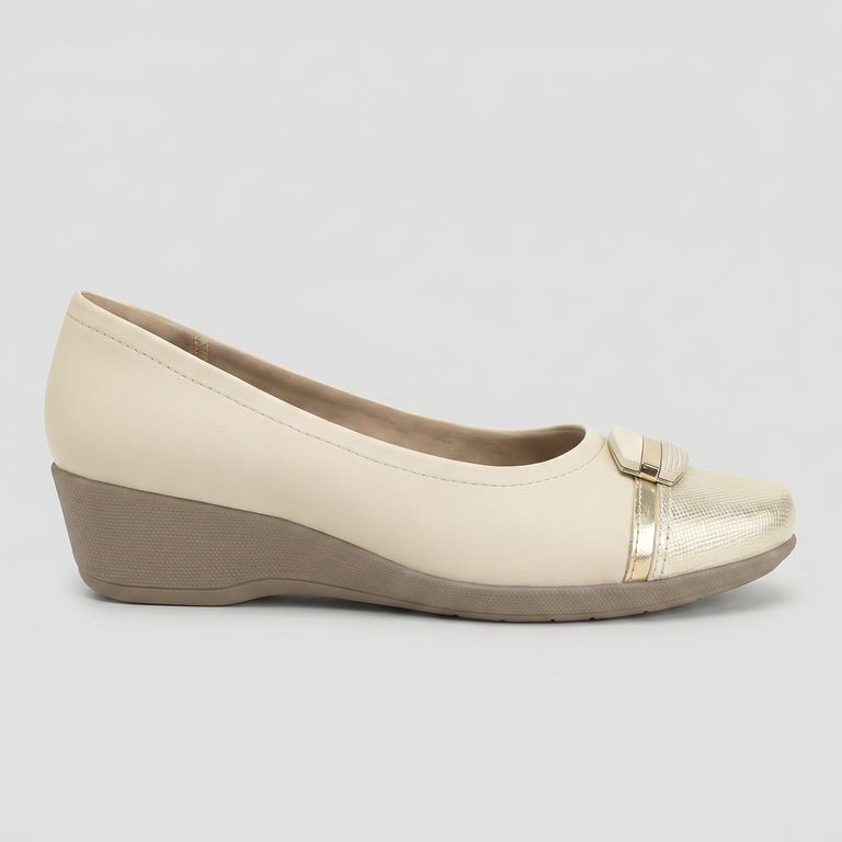 Zapato Mujer Crema/Dorado Ivone