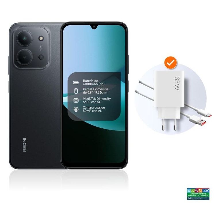 XIAOMI Smartphone Redmi 15C 4G Negro 256GB 6GB RAM 6.9 Liberado