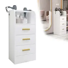 UENMI - Mueble Auxiliar Para Peluquería Moderno 3 Cajones Doméstico Blanco