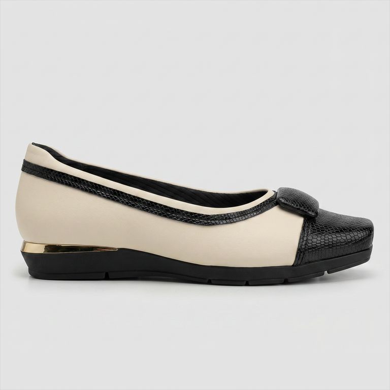 Zapato Mujer Crema/Negro Fernanda 17