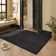 GENERICO - Alfombra Decorativa Tejida tipo Sisal 150 x 200 cm Negro Gris MP04