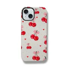 IPALACE PROTECT - Carcasa Aesthetic Chic compatible con iPhone 14 Plus - Cherry Kiss