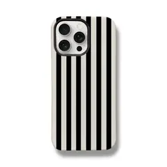 IPALACE PROTECT - Carcasa Aesthetic Chic compatible con iPhone 16 Pro - Monochrome Stripe