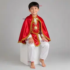 UTILISIMO - Traje Tirana Diablada Niño 5 Piezas Rojo Baile Típico Fiestas Patrias