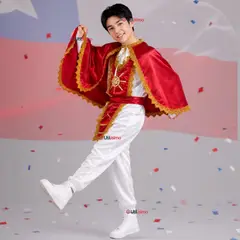 UTILISIMO - Traje Tirana Diablada Rojo Juvenil 5 Piezas hombre Baile Típico Fiestas Patrias