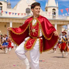 UTILISIMO - Traje Tirana Diablada Rojo Adulto 5 Piezas Hombre Baile Típico Fiestas Patrias