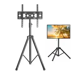 GENERICO - Soporte TV Trípode Giratorio 360° 32 a 55 Altura Ajustable Retráctil Color Negro