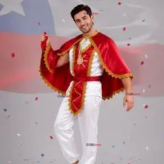 UTILISIMO - Traje Tirana Diablada Rojo Adulto 5 Piezas Hombre Baile Típico Fiestas Patrias