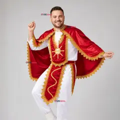 UTILISIMO - Traje Tirana Diablada Rojo Adulto 5 Piezas Hombre Baile Típico Fiestas Patrias