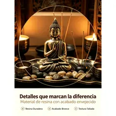 GENERICO - Set de decoración Buda portavelas y soporte para incienso de resina